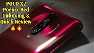 Poco X2 Poenix Red Unboxing & Quick Review in hindi | 64MP Quard Camera | 120hz Display | 730g ??