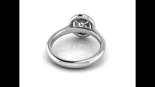 Ah! Jewellery Round Cut Diamond Halo Ring with Natural Diamond Shoulder Stones. AJR4161X