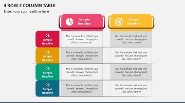 4 Row 2 Column Table Animated PPT Template