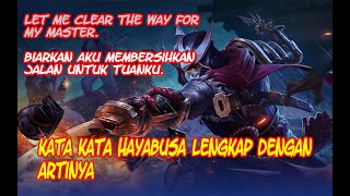 Kata kata Hero Hayabusa lengkap dengan artinya - Mobile Legend Indonesia