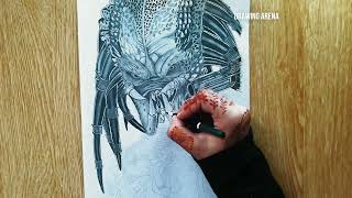Predator drawing | How to draw predator | Timelapse drawing | Prey | drawing arena