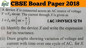 A device X is connected across an AC source of voltage V = Vo sin wt . The current through X is give