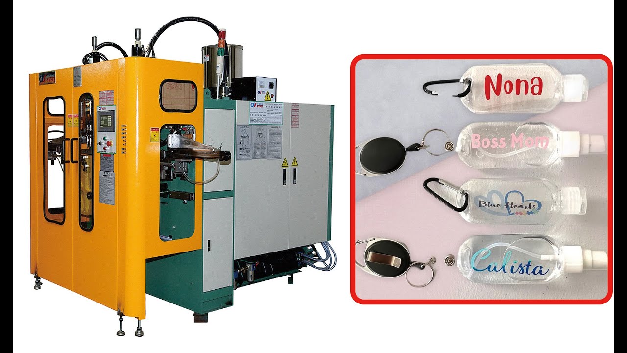 How to Produce carabiner sanitizer bottles on an extrusion blow molding machine?