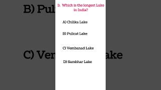 PYQS on the Lakes of India #ssc #jkssb #banking #rrb #allexams