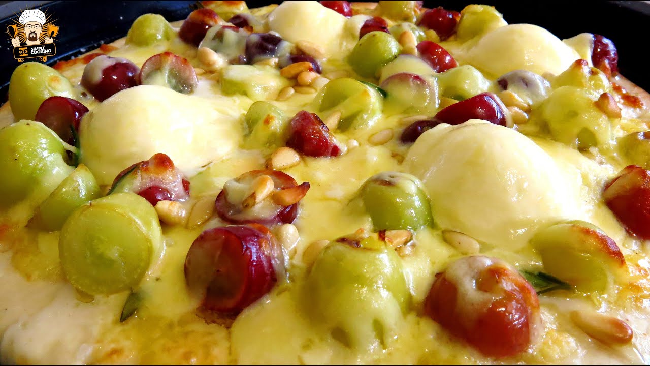 HOMEMADE CHEESY GRAPE PIZZA RECIPE | SimpleCookingChannel