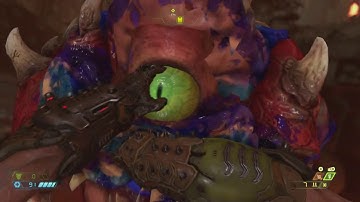 DOOM Eternal - Hell On Earth Mall: UAC Spokesperson Hologram, Glory Kill Cacodemon Gameplay (2020)