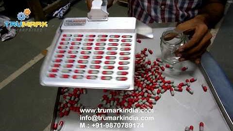 Manual Capsule counter- counting and bottling 60 capsules, tablet or pills  in less than 20seconds