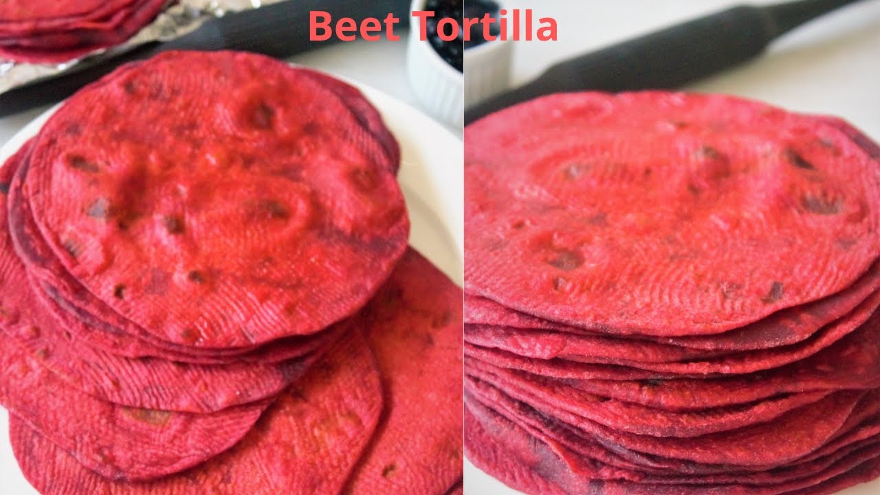 Beet tortilla Easy homemade flour tortilla with beet Healthy DIY