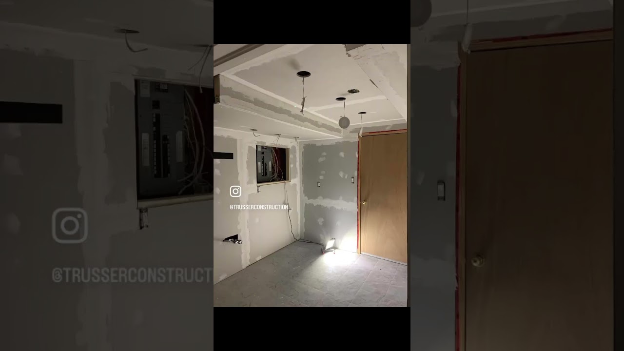 Small basement area converted to kitchen.