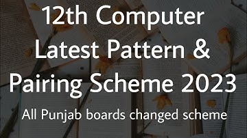 2nd year computer pairing scheme 2023 | 12th class computer pairing scheme 2023