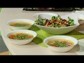 Вегетарианский вариант супа «Шурпа» и салат «Мазурка»