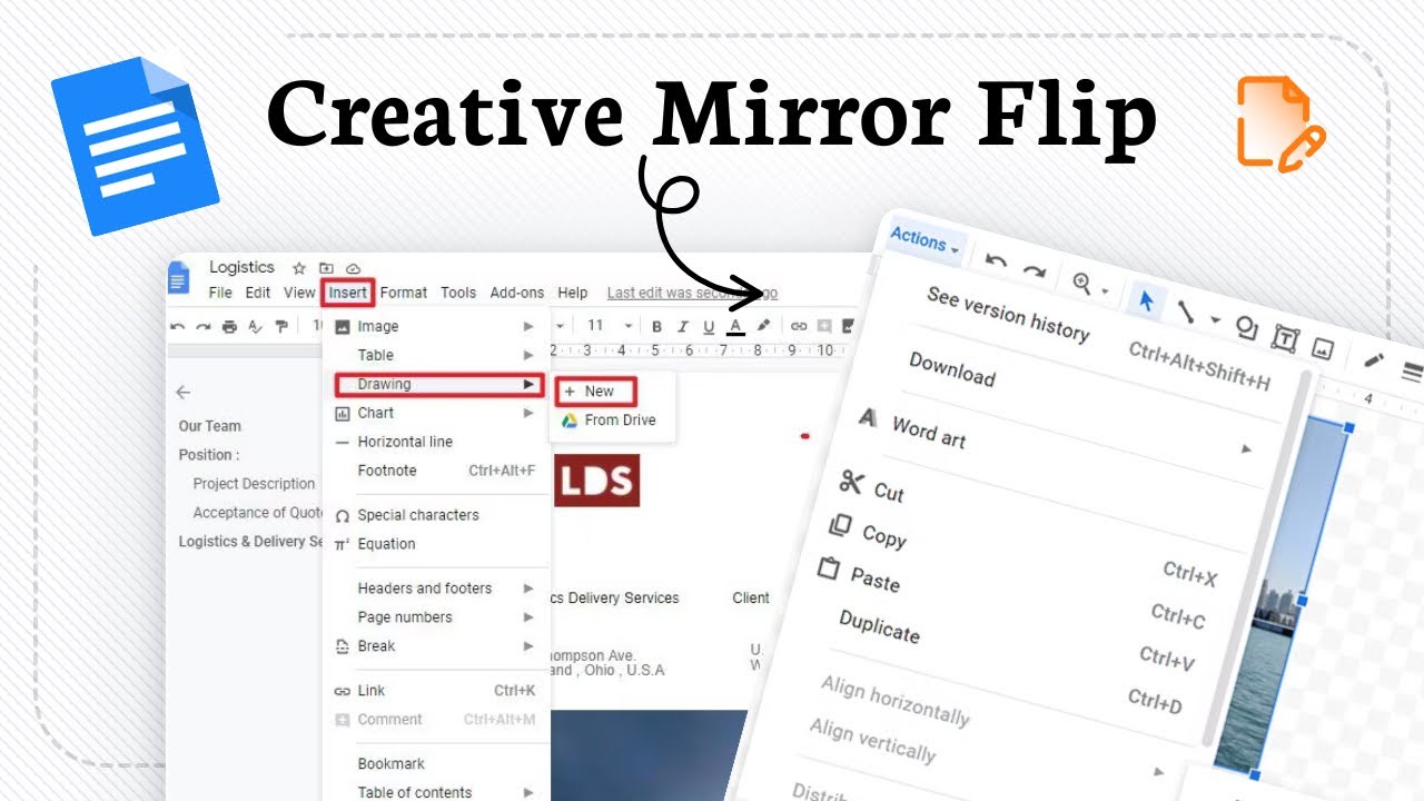 How to mirror image on google docs (Layout Boost) - YouTube