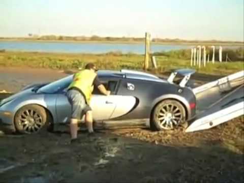 Bugatti crashes into water