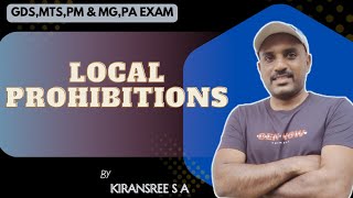 Local prohibitions || Prohibited articles|| Po guide part one || GDS MTS POSTMAN MG PA SA || postal