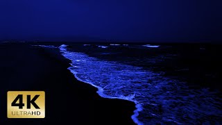 Ocean Sounds For Sleeping 4K | Slow Rolling Low Wave Sounds Is Very Relaxing In The Night