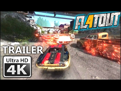 FlatOut 4 : Total Insanity Steam Release Trailer 4K (PC,PS4 Pro,Xbox One)