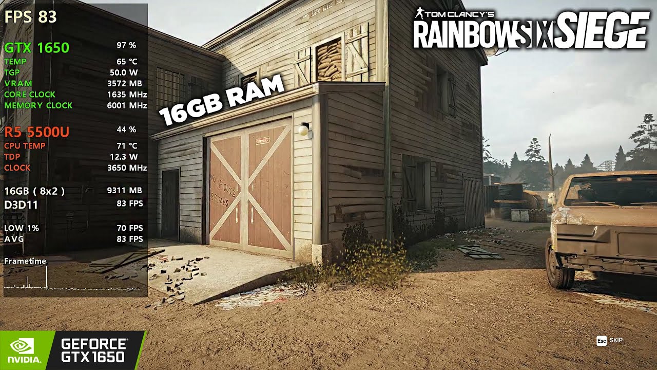 Rainbow Six Siege - GTX 1650 LAPTOP - 16GB RAM - Acer Aspire 7