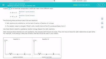ALEKS: Relating activation energy to a reaction rate