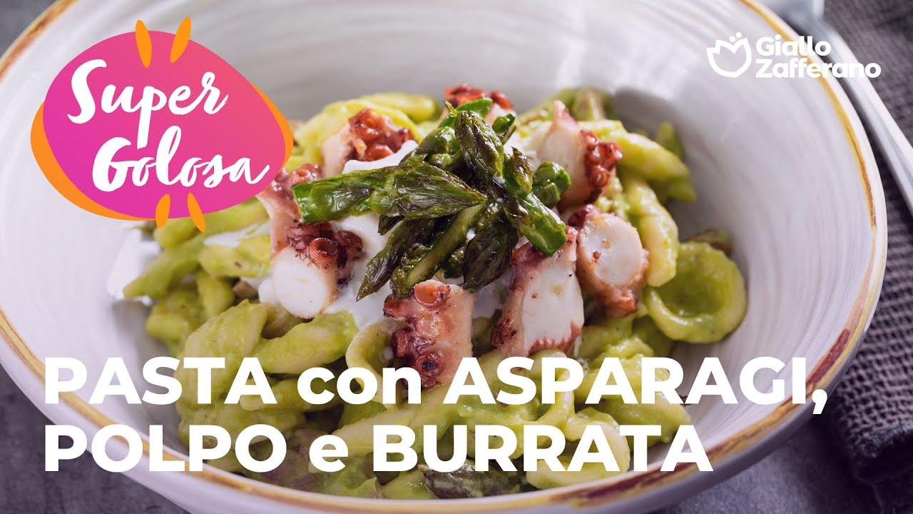 Pasta with Asparagus, Octopus and Burrata