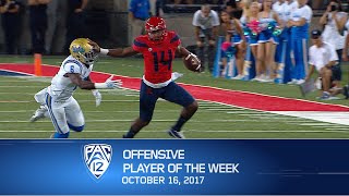 Arizona quarterback Khalil Tate named Pac-12 football Offensive Player of the Week after another...