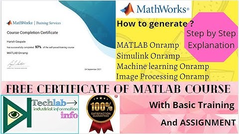 MATLAB Certificate with Basic Training from Mathworks.com || General Information || Technology of au