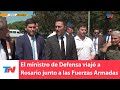 El ministro de Defensa, Luis Petri, viajó a Rosario junto a las Fuerzas Armadas