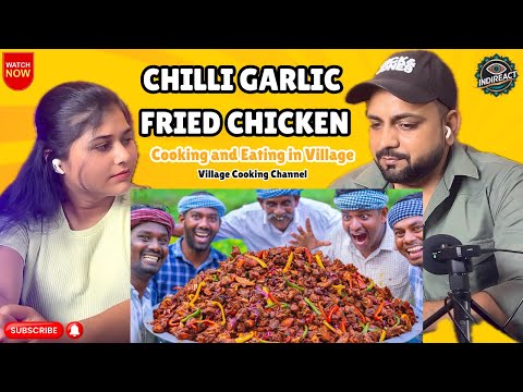 CHILLI GARLIC FRIED CHICKEN | Cooking and Eating in Village | Spicy Chicken Recipe | Chicken Starter