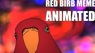 Red Bird Laughing Then Staring Trippy Animated Version
