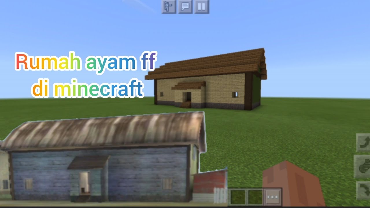 cara membuat rumah ayam ff di minecraft 