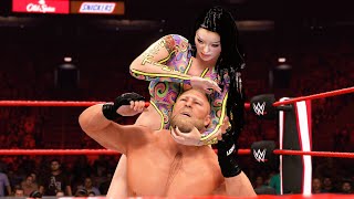 Hollywood Girl vs Brock Lesner wwe hot fight SmackDown raw WWE 2k24