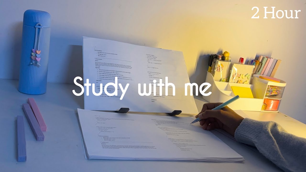 2 Hour Study With Me | 55 Min Study + 10 Min Break | No Music ...