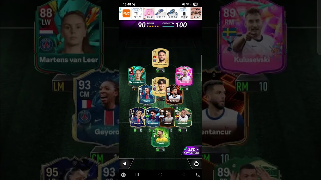 All 16 of Marquinhos sbc solutions on madfut 25