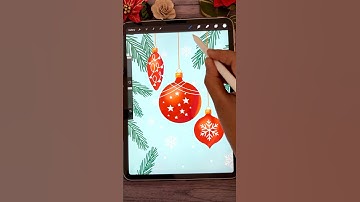 ❤️ Christmas Ornaments 🌟🎄??Make one on Procreate #shorts #youtubeshorts #procreate