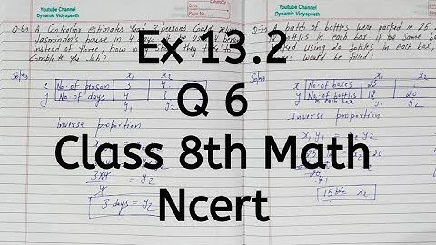 Ex 13.2, Q 6, Chapter 13, Direct and Inverse Proportion, Class 8 Math