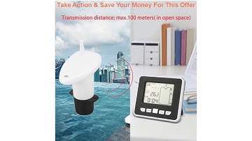 Best Ultrasonic Wireless Water Tank Liquid Depth Level Meter Sensor with Temperature Display with 3