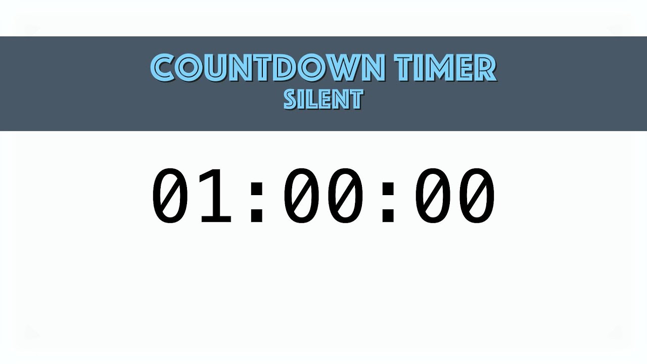 1 Hour Timer | Silent Countdown | No Beep, No Music - YouTube