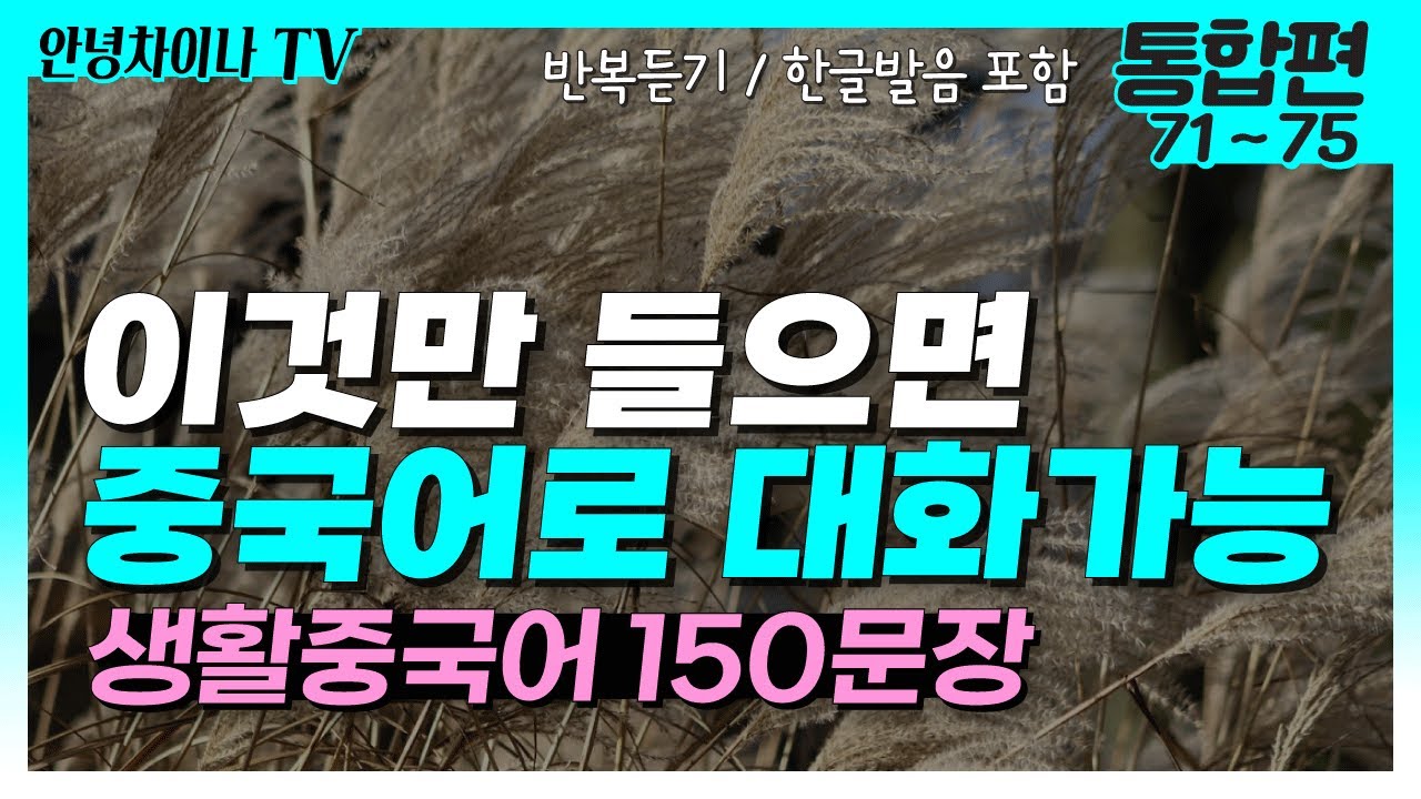 중국어 기초회화 (통합편 71~75) 이것만 들으면 중국어로 대화가능! 생활 중국어 150문장 | 여행중국어, 중국어독학, 기초중국어, 중국어공부