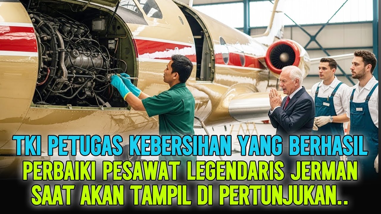 KISAH NYATA‼️TKI PETUGAS KEBERSIHAN BERHASIL PERBAIKI PESAWAT LEGENDARIS JERMAN DI HANGGAR