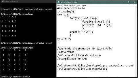 Como programar no bloco de notas em C - VIDEO - 02