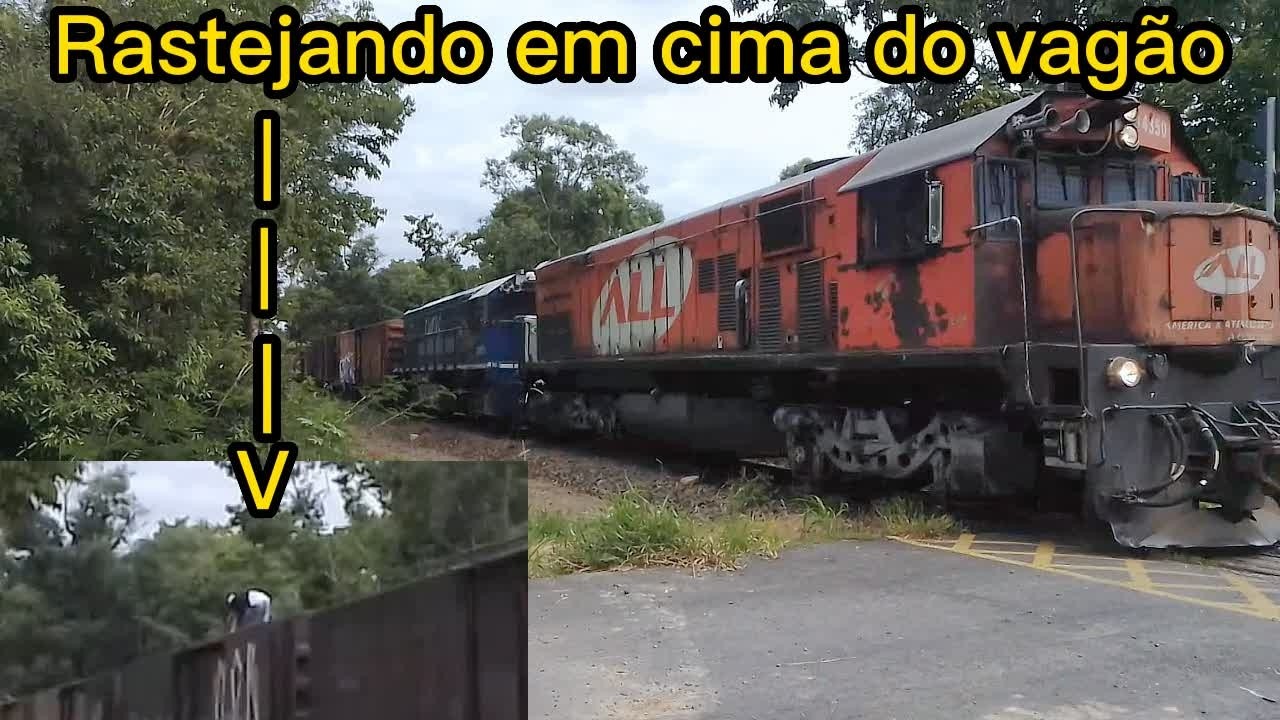 Chegada de sfs com surfista de trem, perigoso, ainda mais se o cara tem idade. Achei que ia cair.