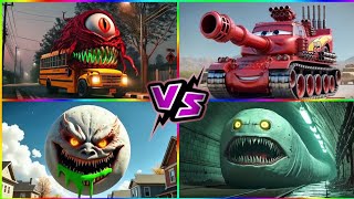 月の月🆚きかんしゃトーマス🆚マックイーンタンク🆚スクールバスモンスタータイルホップEDMラッシュ🎶 screenshot 5