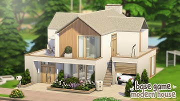 Base Game Modern House 🌳 The Sims 4 Speed Build || No CC