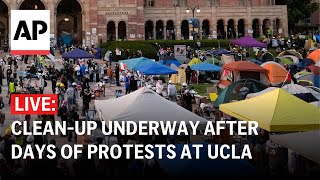 LIVE: Clean-up underway after days of protests at UCLA