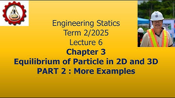 6 Ch 3 Equilibrium of a Particle in 2D and 3D Engineering Static Term 2 2025 Nov 5 2025