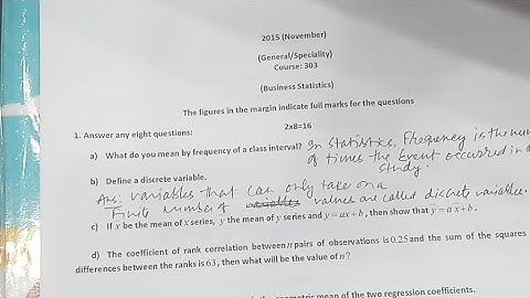Business Statistics 2015 Solved Paper