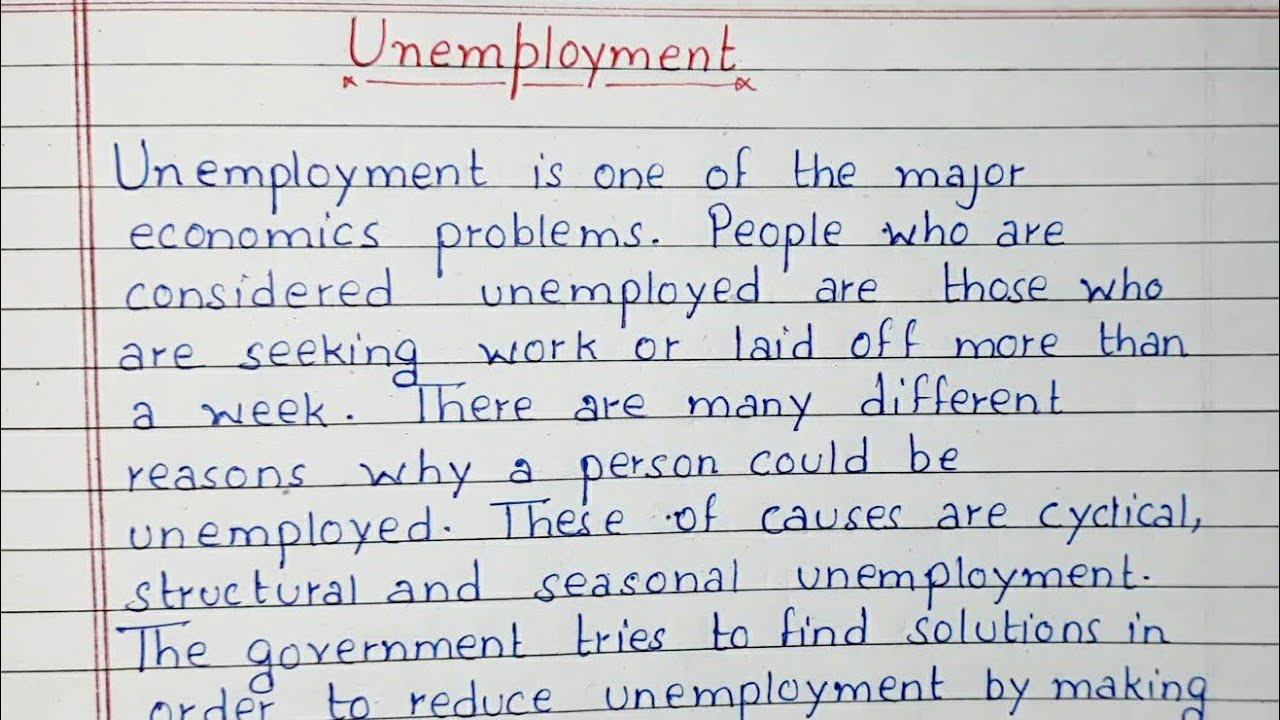 essay on unemployment for class 9