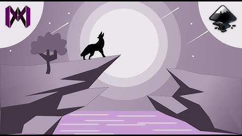 How to create a Wallpaper in Inkscape. Night Wolf Wallpaper. Illustration speed video