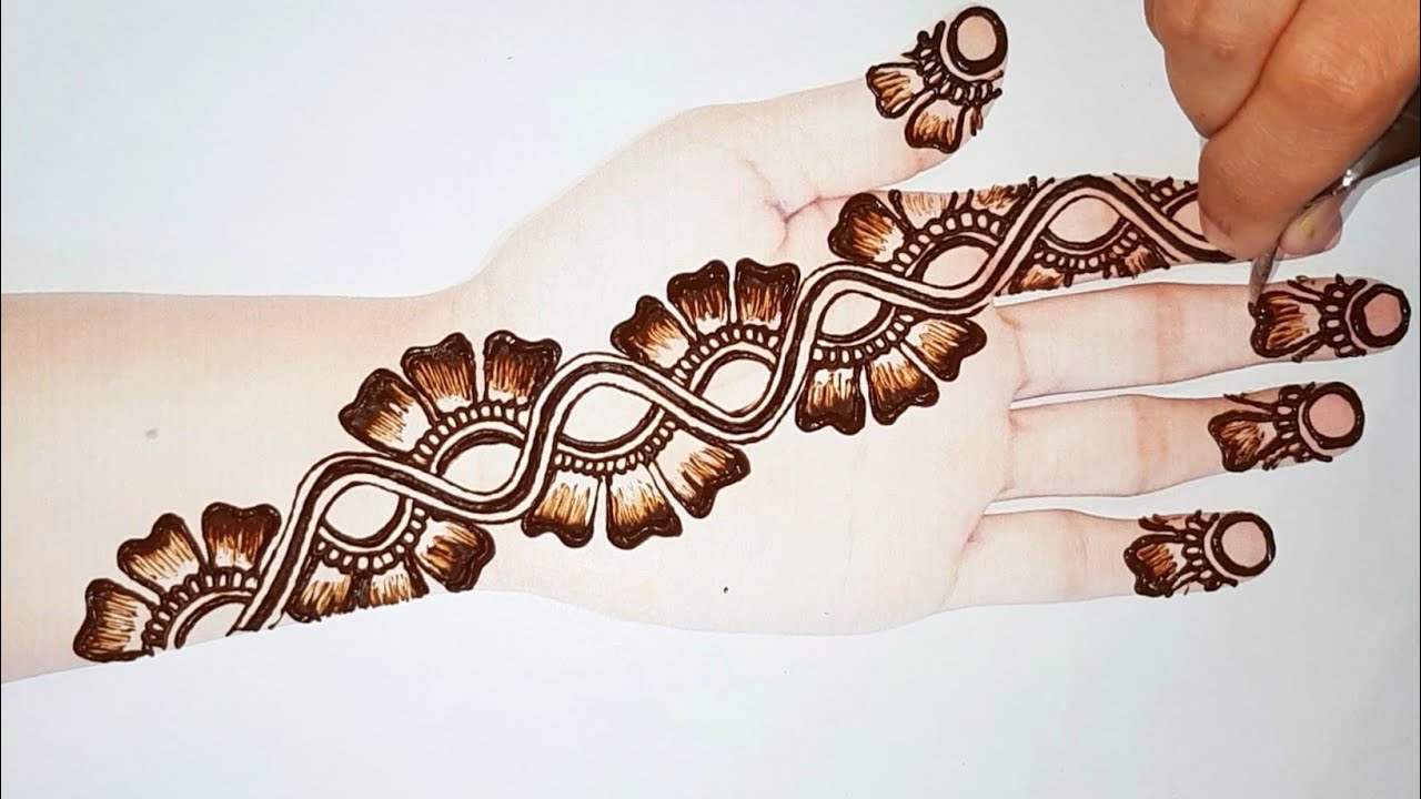 Easy Shaded Arabic Mehndi | Simple Mehendi Designs | Latest/ Stylish ...