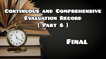 Part 6 - Continuous and Comprehensive Evaluation Record | English Medium | TNTEU | Supine Videos