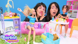 Barbie bebek bakıcısı! Sevcan ve Ümit ile Barbie videoları!